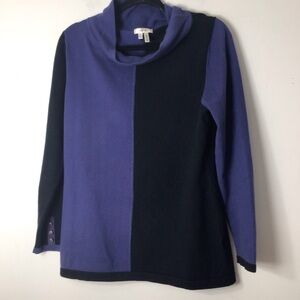 Tyler Boe Purple and Black Split Block Cowl Sweater large women